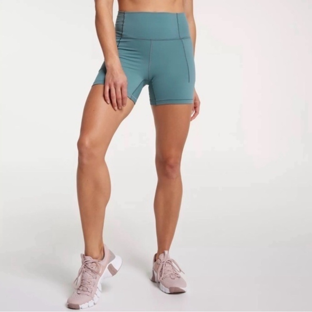 Calia Inspire Hi-Rise 5” Bike Athletic Shorts, Aquatic Coral, sz S